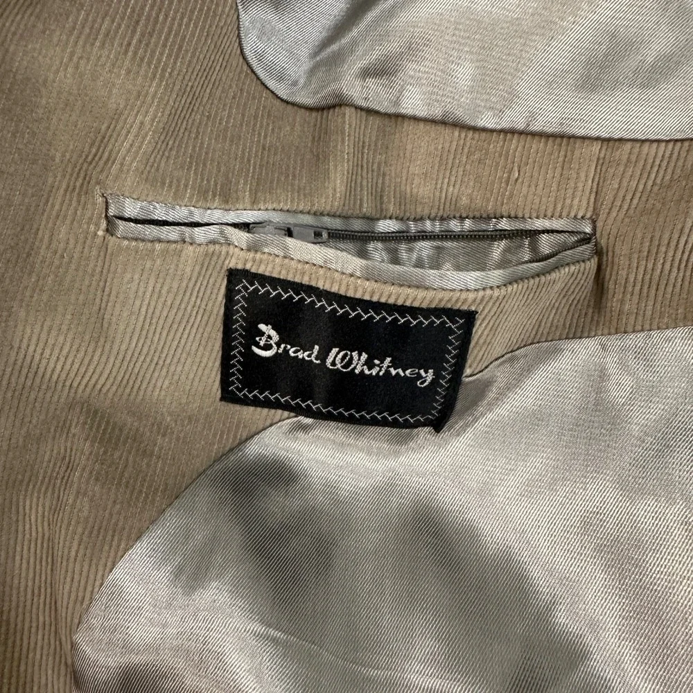 Brad Whitney Mens Corduroy Western Blazer Sport Coat 48XL Tan Elbow Patches